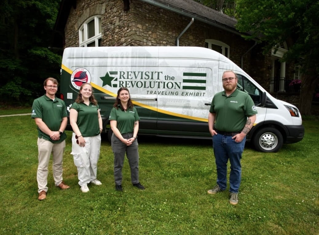 Four members of the NYS Parks department traveling Revisit the Revolutionary